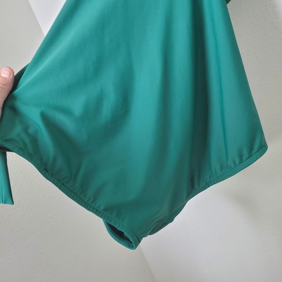Jessica Rey Swimwear Emerald Green Ruffle Wrap One Piece Swimsuit Size Medium - Picture 7 of 11